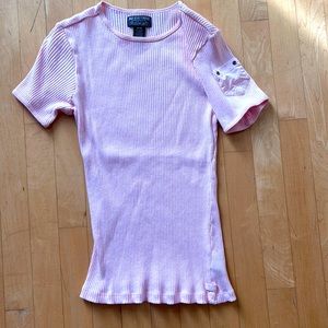 Short sleeve pink top with side pocket